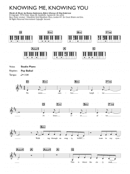 page one of Knowing Me, Knowing You (Piano Chords/Lyrics)