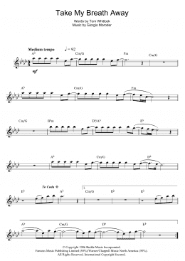 page one of Take My Breath Away (Flute Solo)