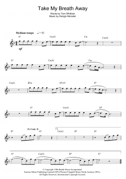 page one of Take My Breath Away (Alto Sax Solo)