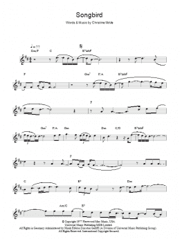 page one of Songbird (Lead Sheet / Fake Book)