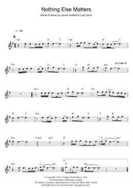 page one of Nothing Else Matters (Flute Solo)