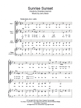 page one of Sunrise, Sunset (from Fiddler On The Roof) (SSA Choir)