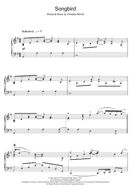 page one of Songbird (Piano Solo)