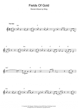 page one of Fields Of Gold (Clarinet Solo)