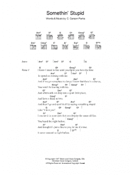 page one of Somethin' Stupid (Guitar Chords/Lyrics)