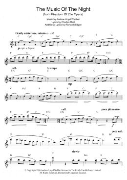 page one of The Music Of The Night (from The Phantom Of The Opera) (Flute Solo)