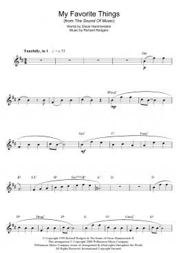 page one of My Favorite Things (from The Sound Of Music) (Alto Sax Solo)