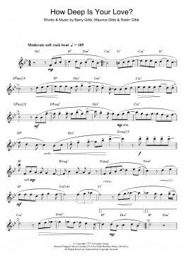 page one of How Deep Is Your Love (Alto Sax Solo)