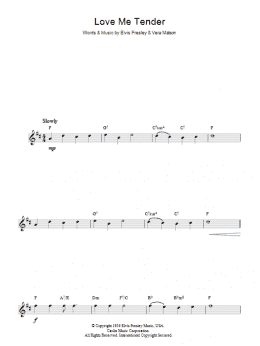 page one of Love Me Tender (Lead Sheet / Fake Book)