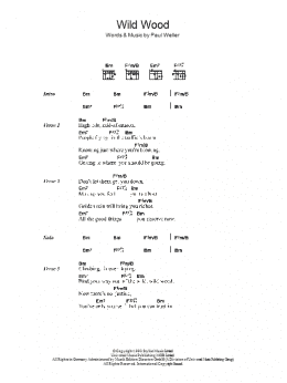 page one of Wild Wood (Guitar Chords/Lyrics)