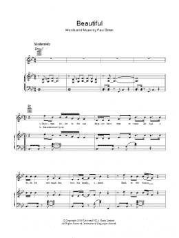 page one of Beautiful (Piano, Vocal & Guitar Chords)