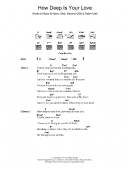 page one of How Deep Is Your Love (Guitar Chords/Lyrics)