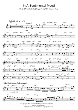 page one of In A Sentimental Mood (Alto Sax Solo)