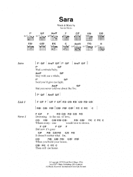 page one of Sara (Guitar Chords/Lyrics)