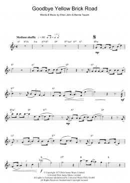 page one of Goodbye Yellow Brick Road (Alto Sax Solo)