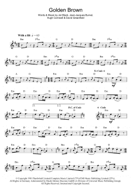 page one of Golden Brown (Flute Solo)