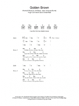 page one of Golden Brown (Guitar Chords/Lyrics)