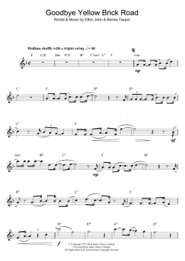 page one of Goodbye Yellow Brick Road (Flute Solo)