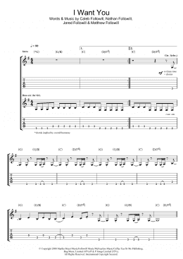 page one of I Want You (Guitar Tab)