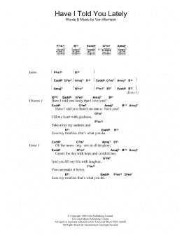 page one of Have I Told You Lately (Guitar Chords/Lyrics)