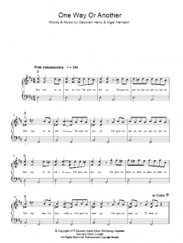 page one of One Way Or Another (Easy Piano)