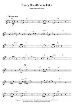 page one of Every Breath You Take (Flute Solo)