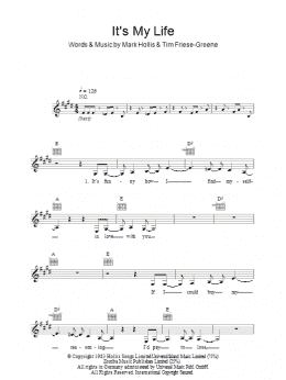 page one of It's My Life (Lead Sheet / Fake Book)