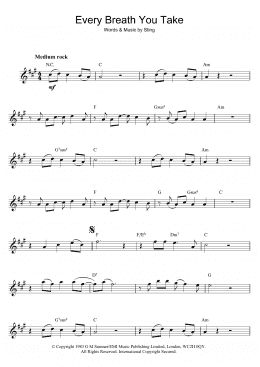 page one of Every Breath You Take (Alto Sax Solo)