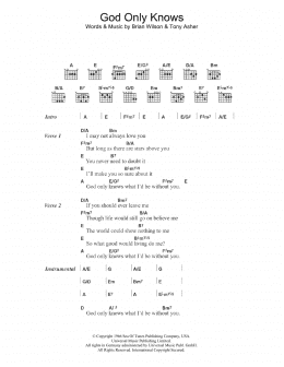 page one of God Only Knows (Guitar Chords/Lyrics)