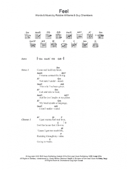 page one of Feel (Guitar Chords/Lyrics)