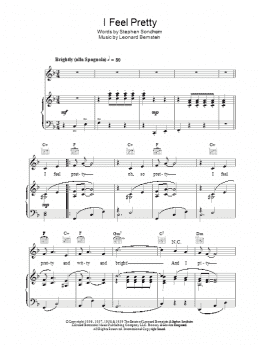 page one of I Feel Pretty (from West Side Story) (Piano, Vocal & Guitar Chords (Right-Hand Melody))