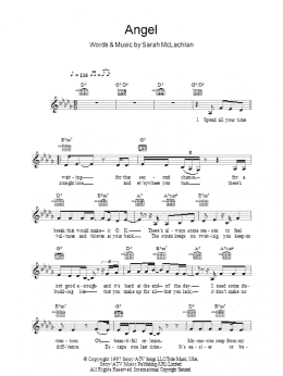 page one of Angel (Lead Sheet / Fake Book)