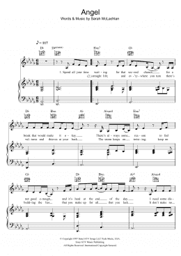 page one of Angel (Piano, Vocal & Guitar Chords)