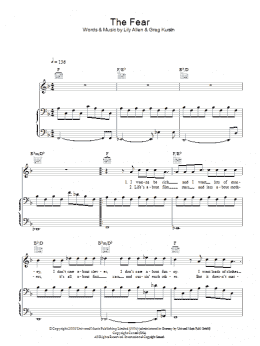 page one of The Fear (Piano, Vocal & Guitar Chords)