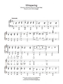 page one of Whispering (Piano, Vocal & Guitar Chords)