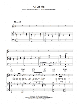 page one of All Of Me (Piano, Vocal & Guitar Chords)