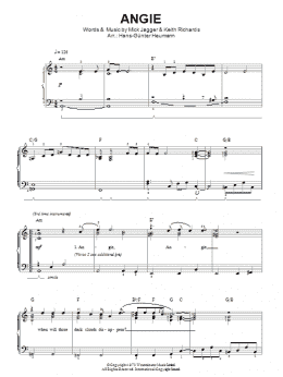 page one of Angie (Easy Piano)