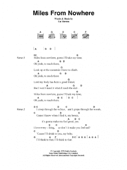 page one of Miles From Nowhere (Guitar Chords/Lyrics)