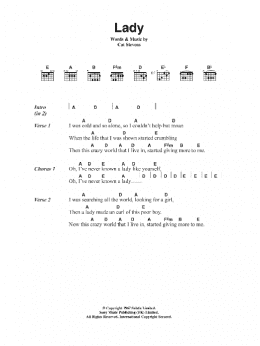 page one of Lady (Guitar Chords/Lyrics)