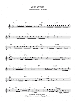 page one of Wild World (Lead Sheet / Fake Book)