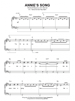 page one of Annie's Song (Easy Piano)