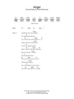 page one of Angel (Guitar Chords/Lyrics)