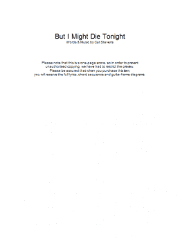 page one of But I Might Die Tonight (Guitar Chords/Lyrics)