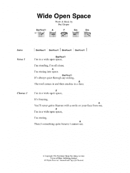 page one of Wide Open Space (Guitar Chords/Lyrics)