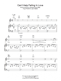 page one of Can't Help Falling In Love (Piano, Vocal & Guitar Chords)