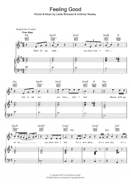 page one of Feeling Good (Piano, Vocal & Guitar Chords)