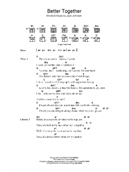 page one of Better Together (Guitar Chords/Lyrics)