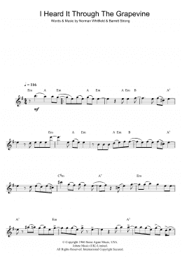 page one of I Heard It Through The Grapevine (Flute Solo)