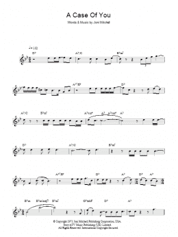 page one of A Case Of You (Lead Sheet / Fake Book)