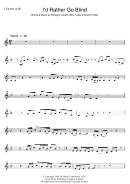 page one of I'd Rather Go Blind (Clarinet Solo)